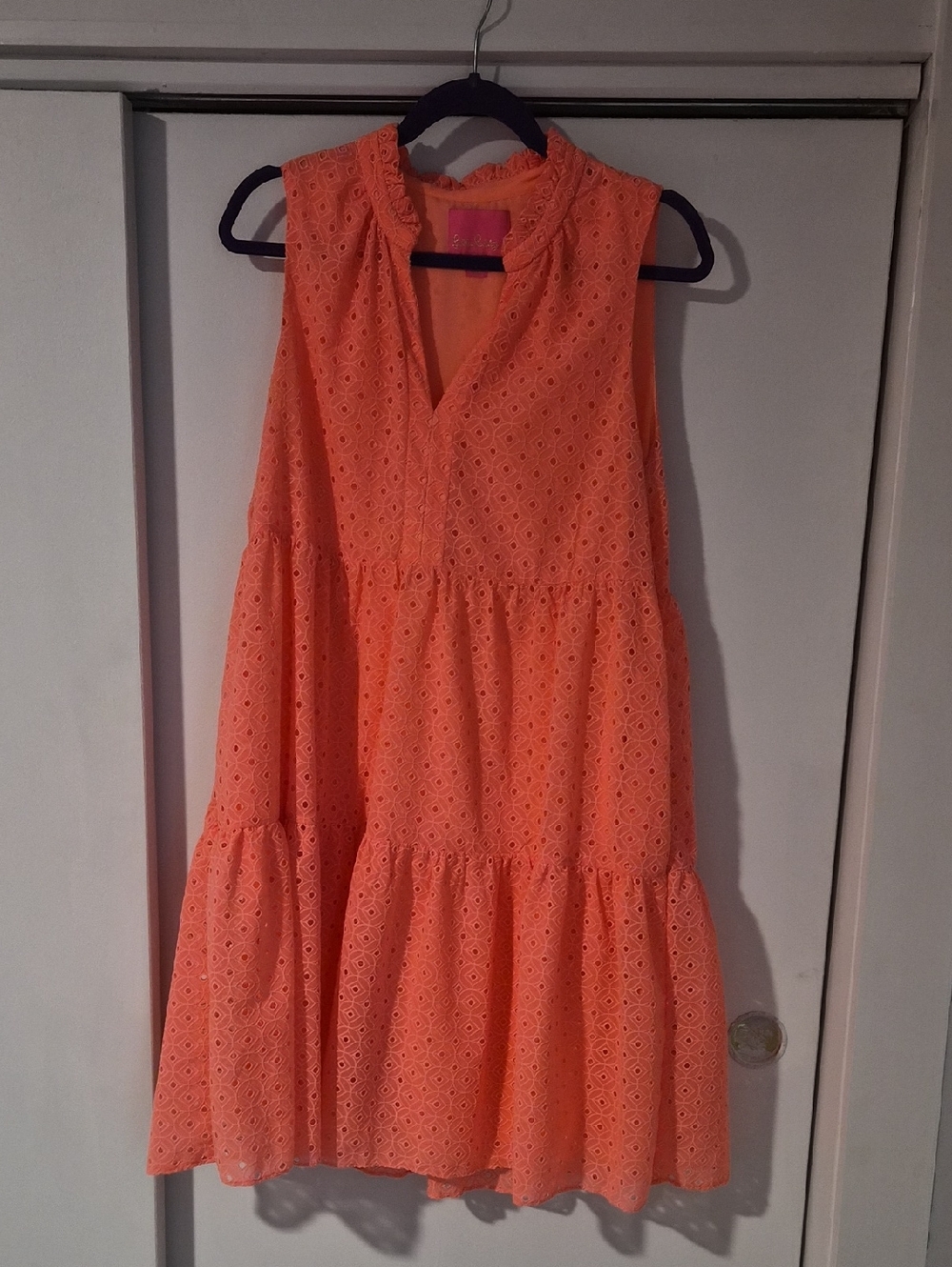 Lilly Pulitzer Coral Novella Eyelet Swing Dress